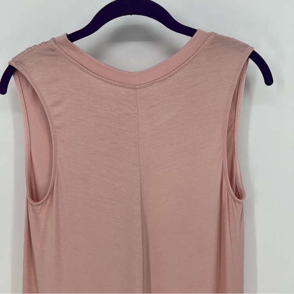 Dear Apple Tank Top Womens Light Pink High-Low Hem Duster Wrap Look Sleeveless - Picture 5 of 8